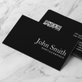 Minimalistischer Black QR Code Visitenkarte
