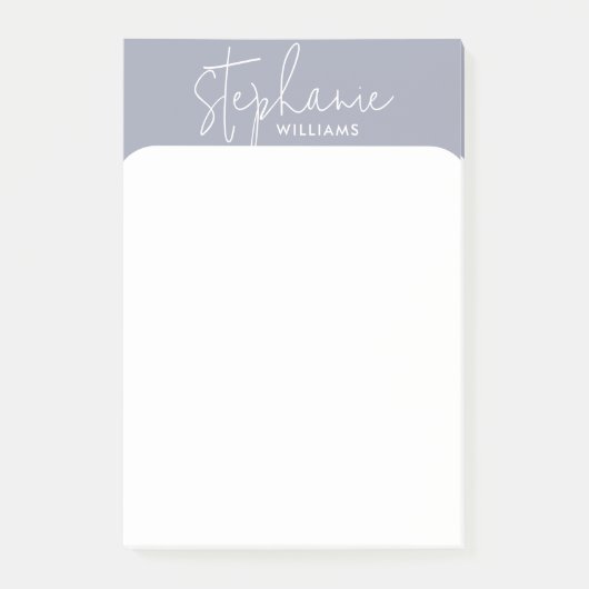 Minimalistischer blau-grauer und weißer Individuel Post-it Klebezettel (Vorderseite)