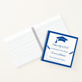 Minimalistischer blau-weißer Abschluss individuell Notizblock