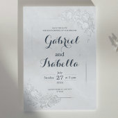 Minimalistischer blau-weißer Marmor Save the Date Folieneinladung