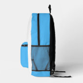 Minimalistischer blau-weißer Rucksack mit individu (Rechts)