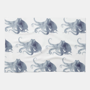 Minimalistischer Blaue Wasserfarbenktopf Geschirrtuch