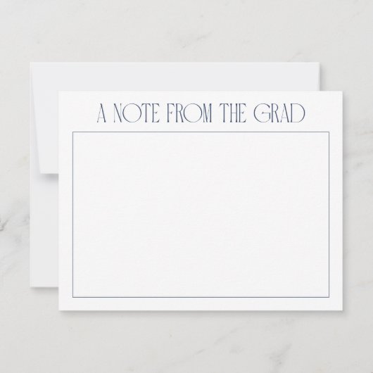 Minimalistischer blauer Abschluss für doppelseitig Dankeskarte (Rückseite)