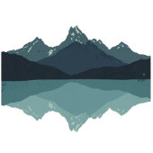 Minimalistischer blauer Boho-Bergsee-Reflexion T-Shirt
