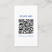 Minimalistischer blauer Brotlaib- QR-Code für Bewe Visitenkarte (Vorderseite)
