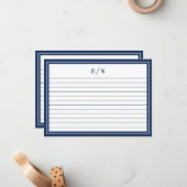 Minimalistischer Blauer Grenzmonographieindex Mitteilungskarte (Vorderseite/Rückseite Beispiel)