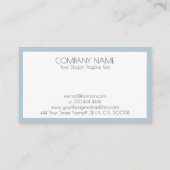 Minimalistischer blauer Hintergrund Visitenkarte (Rückseite)