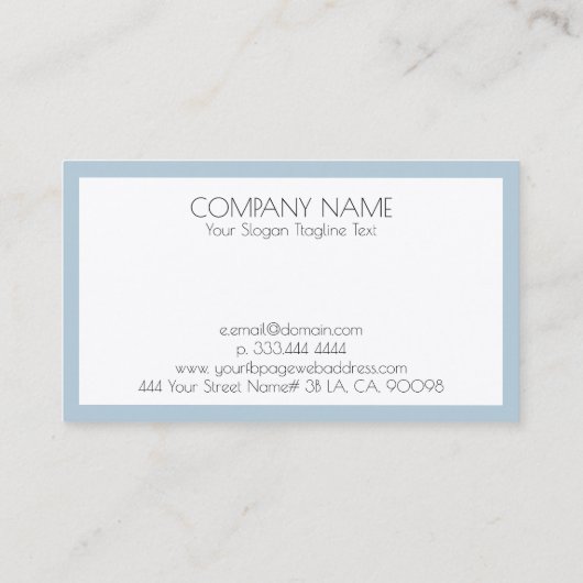 Minimalistischer blauer Hintergrund Visitenkarte (Rückseite)