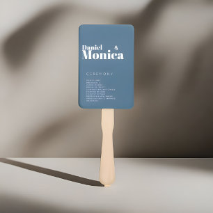 Minimalistischer Blauer Hochzeitslüfter Fächer