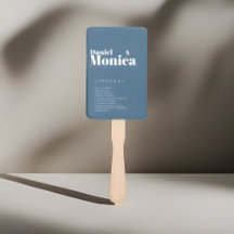 Minimalistischer Blauer Hochzeitslüfter