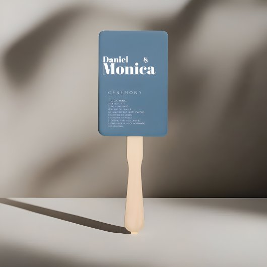 Minimalistischer Blauer Hochzeitslüfter Fächer