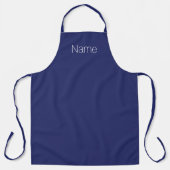 Minimalistischer blauer individuelle Name Monogram Schürze (Vorderseite)