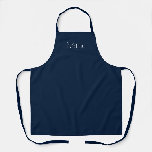 Minimalistischer blauer individuelle Name Monogram Schürze (Vorderseite)