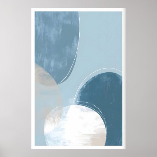 Minimalistischer blauer Kreis-Kunstprint - Weiche Poster (Vorne)