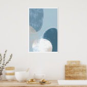 Minimalistischer blauer Kreis-Kunstprint - Weiche Poster (Küche)