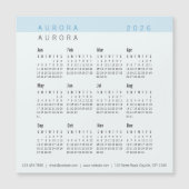 Minimalistischer blauer Magnetkalender mit zwei To Magnetkarte (Vorderseite)