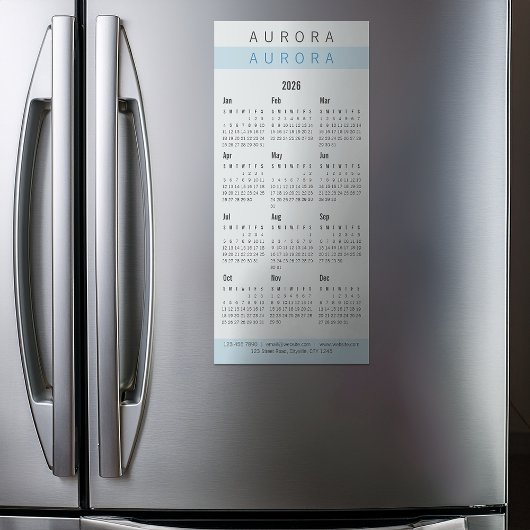 Minimalistischer blauer Magnetkalender mit zwei To Magnetkarte