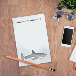 Minimalistischer Blauer Ozeanhai Post-it Klebezettel