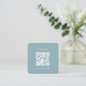 Minimalistischer blauer Pfeil Foto Qr Code UAWG Ch Begleitkarte (Stehend Vorderseite)