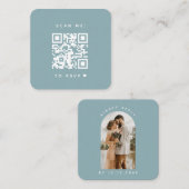 Minimalistischer blauer Pfeil Foto Qr Code UAWG Ch Begleitkarte (Vorne/Hinten)