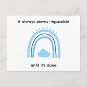 Minimalistischer Blauer Regenbogen Postkarte (Vorderseite)