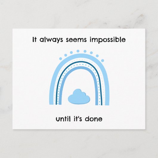 Minimalistischer Blauer Regenbogen Postkarte (Vorderseite)