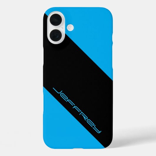 Minimalistischer Blauer/Schwarzer Streifen - Perso Case-Mate iPhone Hülle (Rückseite)