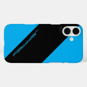 Minimalistischer Blauer/Schwarzer Streifen - Perso Case-Mate iPhone Hülle (Rückseite (Horizontal))