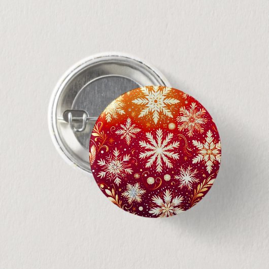 Minimalistischer blauer Snowflake-Magnet Button (Vorne & Hinten)