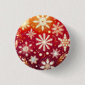 Minimalistischer blauer Snowflake-Magnet Button (Vorderseite)