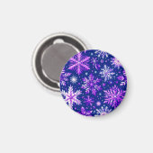 Minimalistischer blauer Snowflake-Magnet Magnet (Vorderseite/Rückseite)