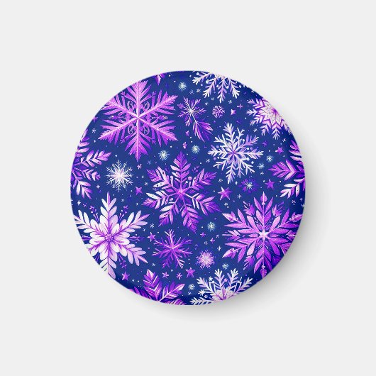 Minimalistischer blauer Snowflake-Magnet Magnet (Vorne)