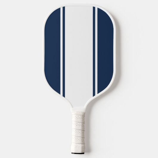 Minimalistischer blauer Streifen Modernes Monogram Pickleball Schläger (Rückseite)