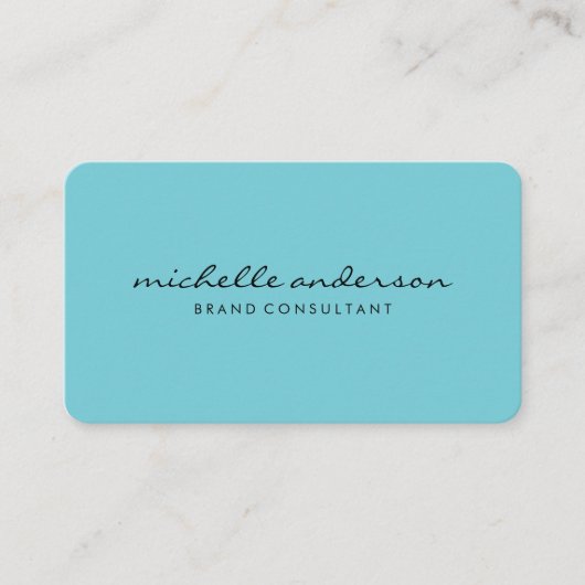 Minimalistischer blauer Text Visitenkarte (Vorderseite)