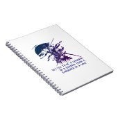 Minimalistischer blauer Tinte Samurai Krieger Spir Notizblock (Rechte Seite)