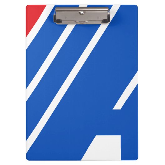 Minimalistischer blauer und roter geometrischer St Klemmbrett (Vorderseite)
