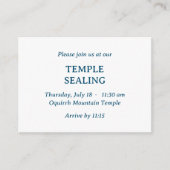 Minimalistischer Blauer und Weiße Tempel und Einla Begleitkarte (Vorderseite)