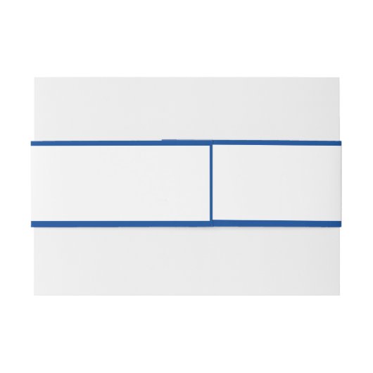 Minimalistischer blauer und weißer Abschluss Perso Einladungsbanderole (Rückseitenbeispiel)