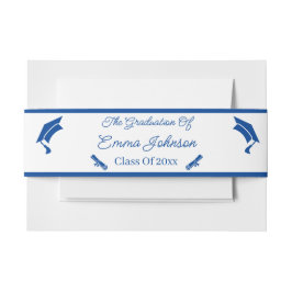Minimalistischer blauer und weißer Abschluss Perso Einladungsbanderole