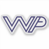 Minimalistischer blauer WP-Brief Aufkleber (Vorderseite)