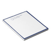 Minimalistischer blauer Zahn personalisierter Zahn Notizblock (angewinkelt)