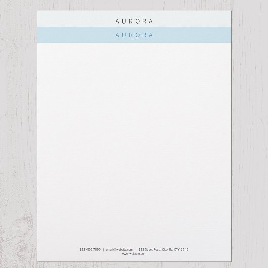 Minimalistischer blauer zweiteiliger Schreibkopf Briefbogen