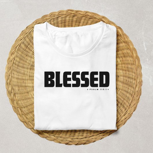 Minimalistischer BLESSED Psalm 119:1 Christlicher T-Shirt