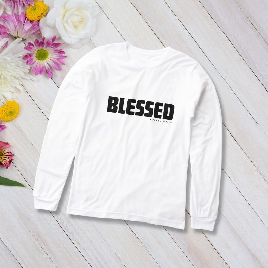 Minimalistischer BLESSED Psalm 119:1 Christlicher Tri-Blend Shirt