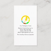 Minimalistischer Blitzschlag Visitenkarte (Rückseite)