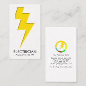 Minimalistischer Blitzschlag Visitenkarte (Vorne/Hinten)