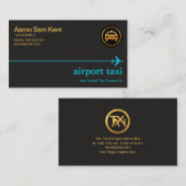 Minimalistischer Blue Airplane Sky Line Taxi Chauf Visitenkarte (Vorne/Hinten)