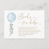 Minimalistischer Blue Balloon Eucalyptus Books for Begleitkarte (Vorderseite)