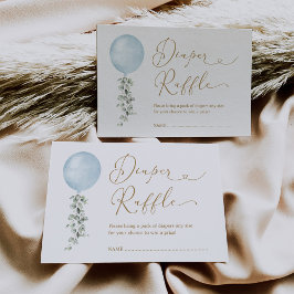 Minimalistischer Blue Balloon Eukalyptus Diaper Ra Begleitkarte