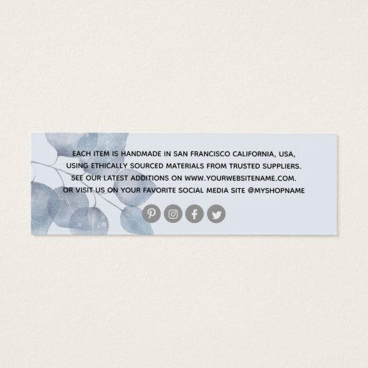 Minimalistischer Blue Botanical Clotanical Swing P (Rückseite)